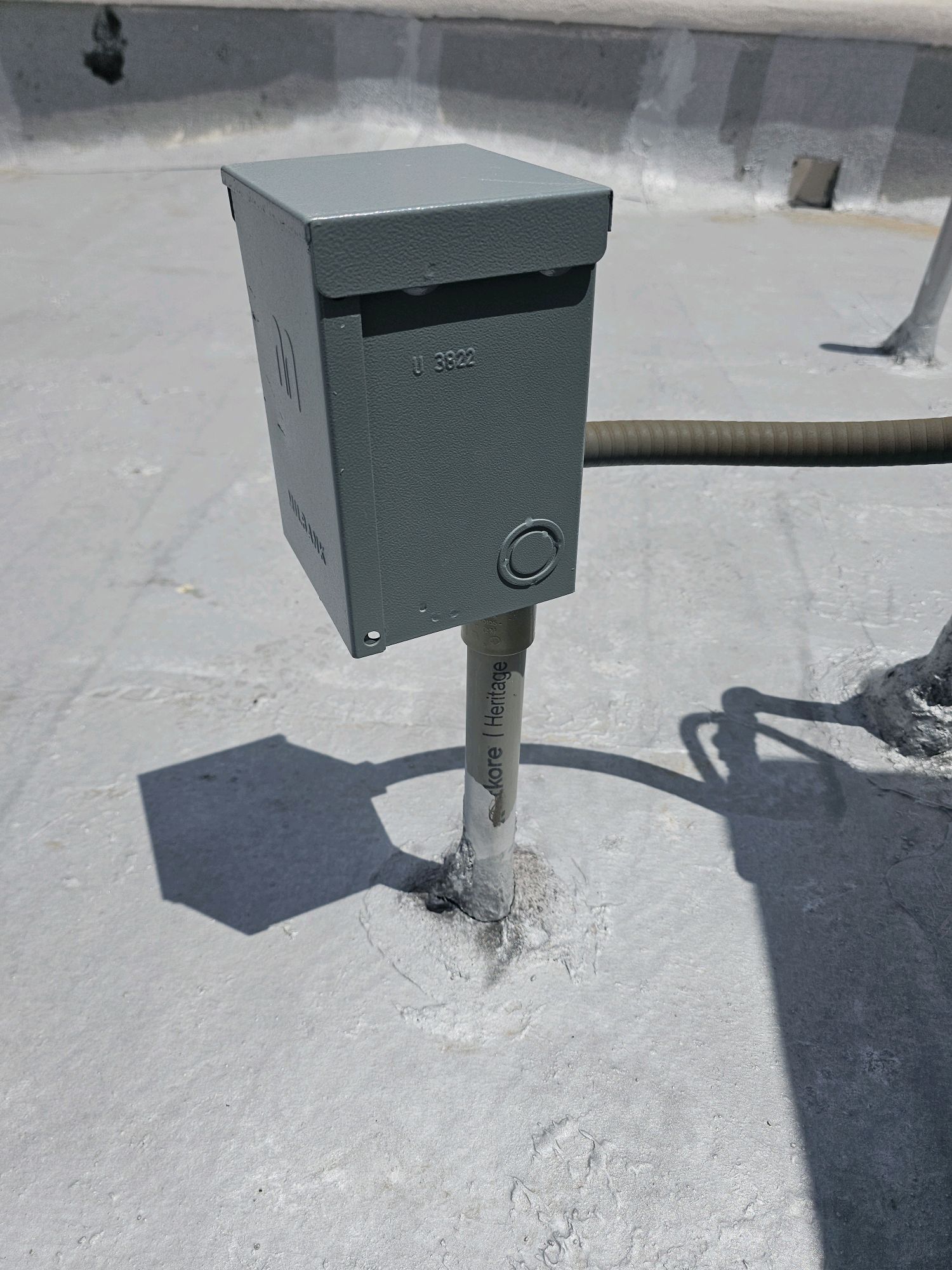 Roof penetration without proper flashing on a new construction home prior to closing
